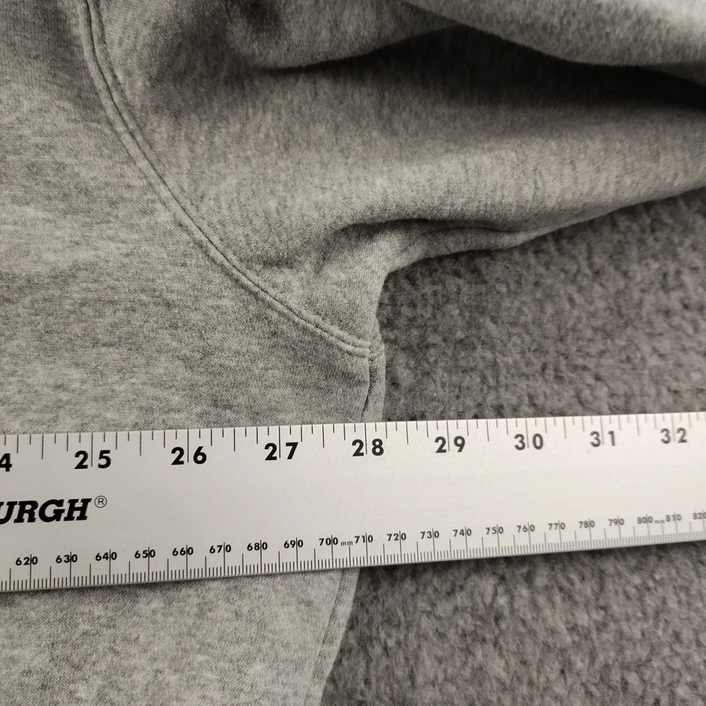 Nike Hoodie Mens Large Center Swoosh Grey Cotton Fleece Pullover EUC